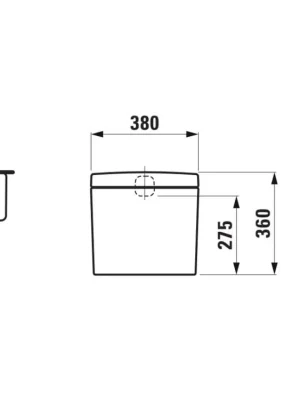 Značkový Laufen PRO bílá WC nádrž Dual Flush, zadní přívod vody uprostřed  H8269510009711