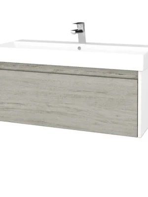 Značkový Koupelnová skříňka BONO SZZ 100 umyvadlo Glance - N01 Bílá lesk / Úchytka T34 / D05 Oregon