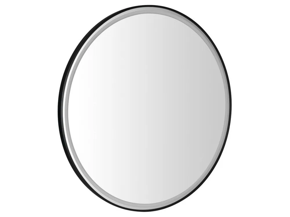 KADRIS kulaté zrcadlo s LED osvětlením o 100cm, černá mat Vysoce Kvalitní