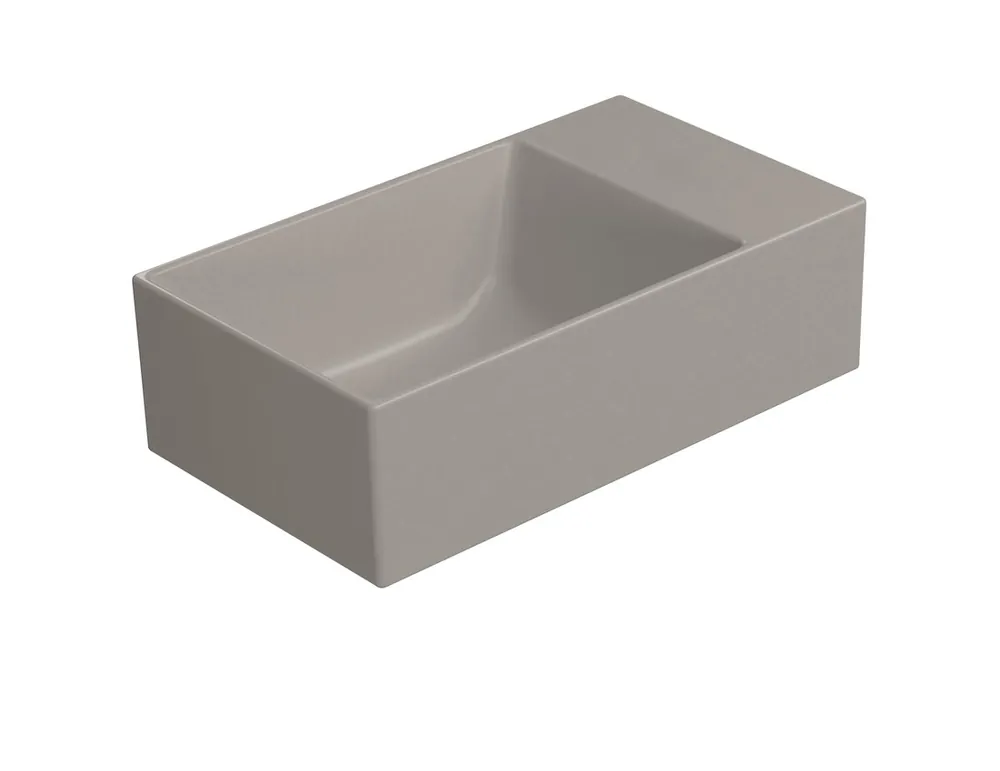 GSI KUBE X keramické umývátko 40x23cm, bez otvoru, pravé/levé, tortora mat 9484005 Akční Nabídka