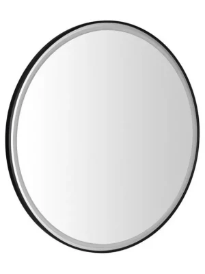 Zlevněný KADRIS kulaté zrcadlo s LED osvětlením o 80cm, černá mat