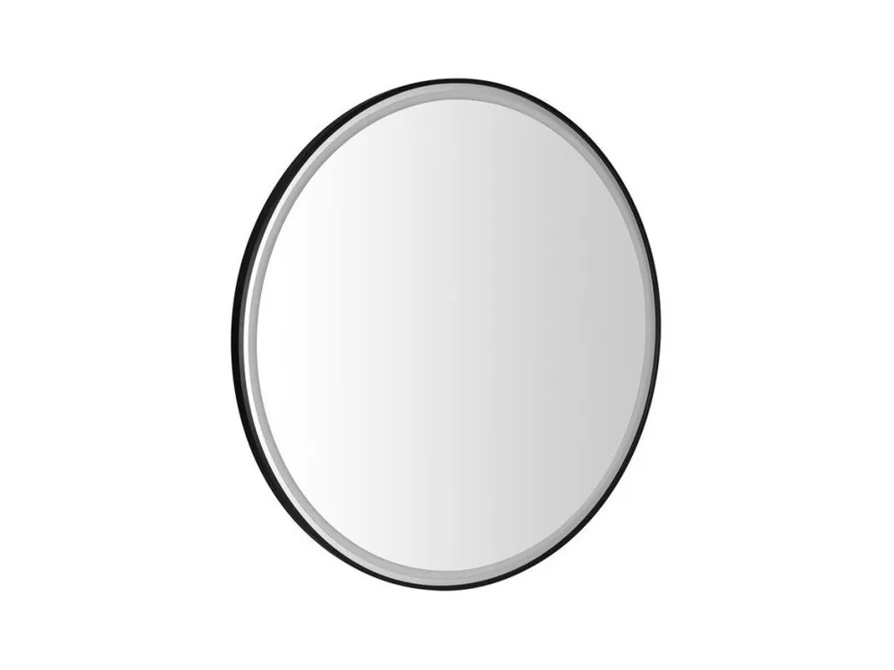 Horká Nabídka KADRIS kulaté zrcadlo s LED osvětlením o 60cm, černá mat