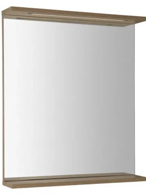 KORIN STRIP zrcadlo s LED osvětlením 60x70x12cm, dub platin Nejlepší Volba