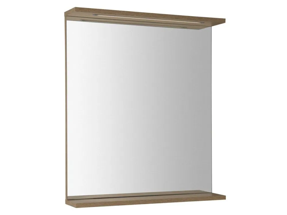 KORIN STRIP zrcadlo s LED osvětlením 60x70x12cm, dub platin Nejlepší Volba