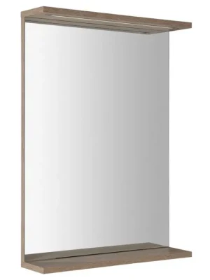 Tovární Cena KORIN STRIP zrcadlo s LED osvětlením 50x70x12cm, dub platin