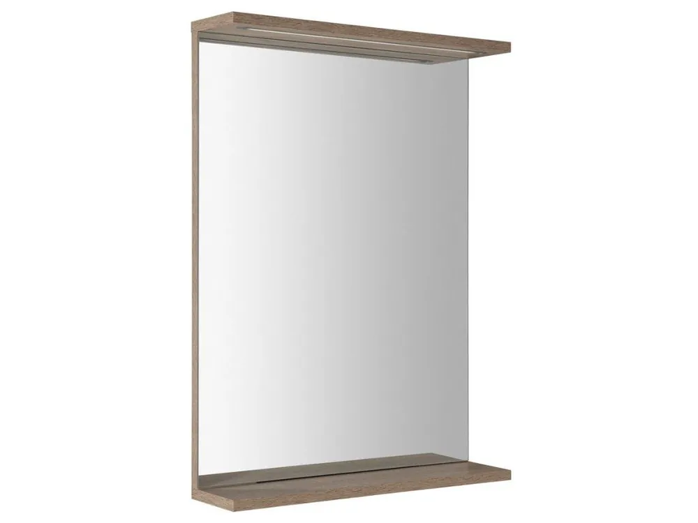 Tovární Cena KORIN STRIP zrcadlo s LED osvětlením 50x70x12cm, dub platin