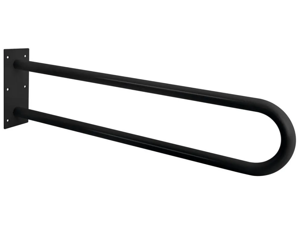 Ihned K Objednání HANDICAP opěrné pevné madlo tvar U 600mm, černá mat - koupelny-sanita.cz