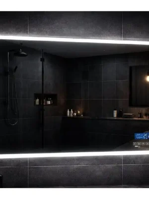 Smart LED zrcadlo 100x65 cm s Bluetooth, LCD a Anti-fog | Koupelny-Sanita.cz Výhodná Nabídka