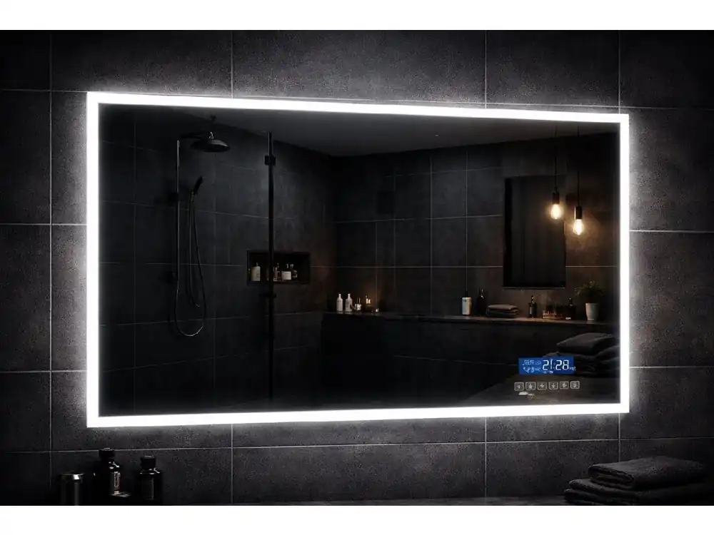 Smart LED zrcadlo 100x65 cm s Bluetooth, LCD a Anti-fog | Koupelny-Sanita.cz Výhodná Nabídka