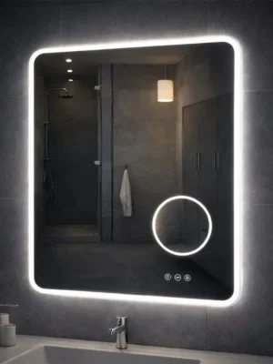 Super Cena Koupelnové zrcadlo MATTEO 60x70 cm: LED, 5× lupa a Antifog