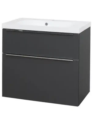 Značkový Mereo Mailo Koupelnová skříňka s umyvadlem antracit 2 zásuvky 810x580x458mm