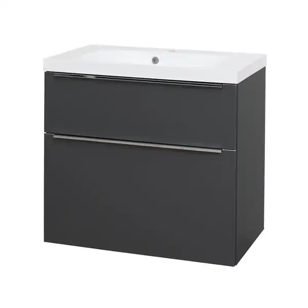 Značkový Mereo Mailo Koupelnová skříňka s umyvadlem antracit 2 zásuvky 810x580x458mm