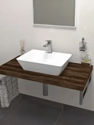 Značkový Deska pod umyvadlo 70x50cm, dub tmavý, Sapho AVICE - AV0711