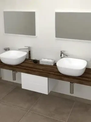 Značkový Deska pod umyvadlo 190x50cm, dub tmavý, Sapho AVICE - AV1911