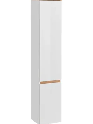 Vysoce Kvalitní Comad vysoká koupelnová skříňka Platinum 800, 176x35x30 cm bílá/dub - VÝPRODEJ 1ks