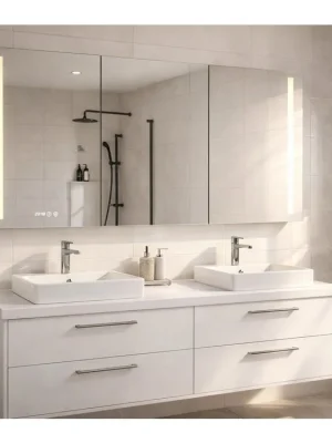 Luxusní panoramatická galerka Elisa 140x70 cm | LED, hodiny a zásuvka Dokud Zásoby Vydrží