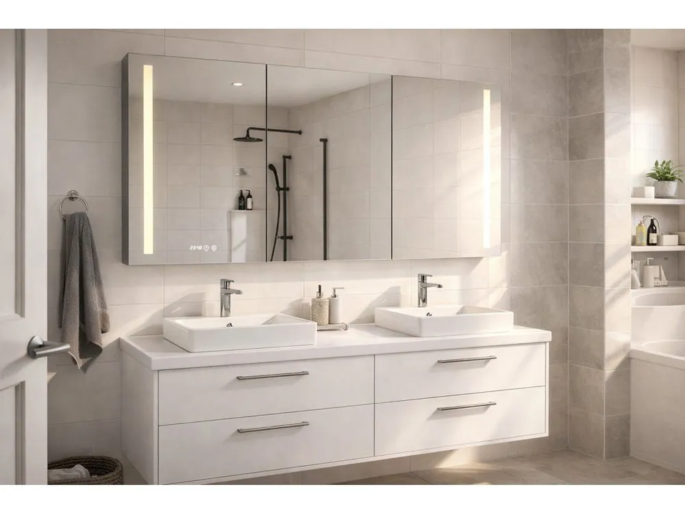 Luxusní panoramatická galerka Elisa 140x70 cm | LED, hodiny a zásuvka Dokud Zásoby Vydrží