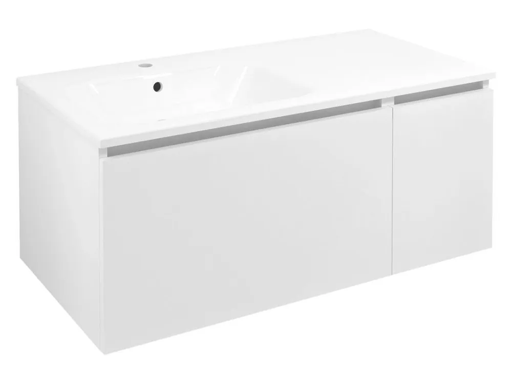 Ověřený LOREA skříňka s umyvadlem 101x46x51,5cm (70+30cm), levá, bílá mat