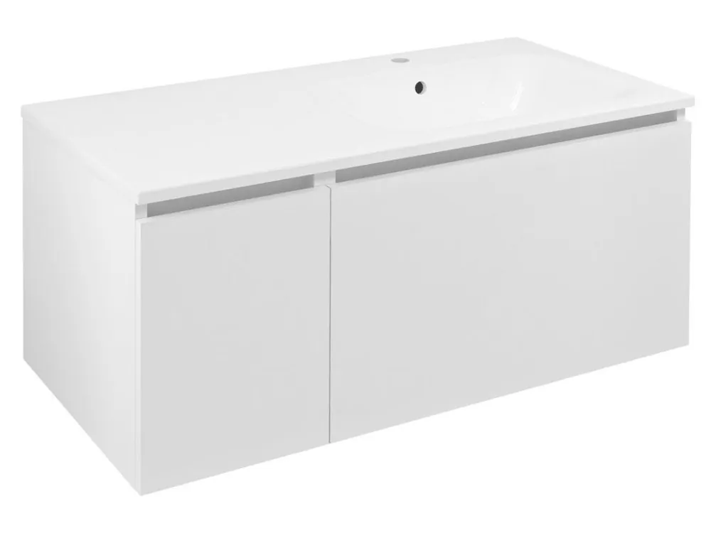 Vrácení Zdarma LOREA skříňka s umyvadlem 101x46x51,5cm (30+70cm), pravá, bílá mat