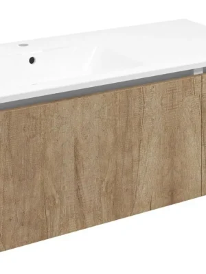 Expresní Doručení LOREA skříňka s umyvadlem 101x46x51,5cm (70+30cm), levá, dub alabama/bílá mat