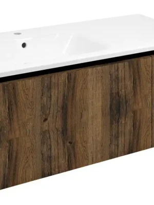 Nejlepší Cena LOREA skříňka s umyvadlem 101x46x51,5cm (70+30cm), levá, dub collingwood/černá mat