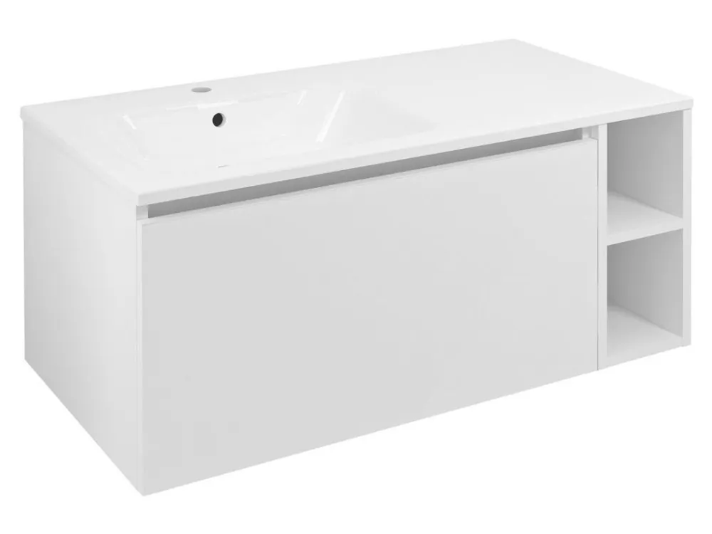 Super Cena LOREA skříňka s umyvadlem 101x46x51,5cm (80+20cm), levá, bílá mat
