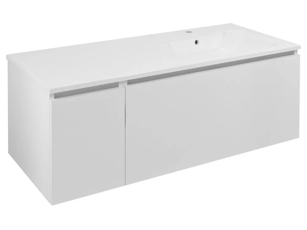 LOREA skříňka s umyvadlem 121x46x51,5cm (30+90cm), pravá, bílá mat Doprava Zdarma