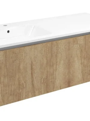 Top Prodej LOREA skříňka s umyvadlem 121x46x51,5cm (90+30cm), levá, dub alabama/bílá mat