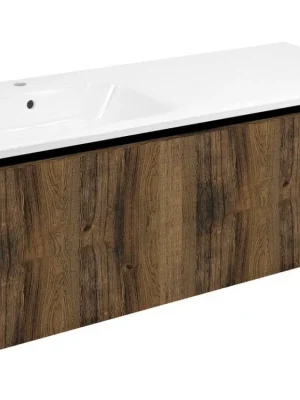 LOREA skříňka s umyvadlem 121x46x51,5cm (90+30cm), levá, dub collingwood/černá mat Akce