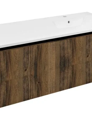 LOREA skříňka s umyvadlem 121x46x51,5cm (30+90cm), pravá, dub collingwood/černá mat Poslední Šance