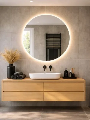 Značkový Kulaté LED zrcadlo SARA 60 cm s funkcí Anti-Fog | Koupelny-Sanita.cz