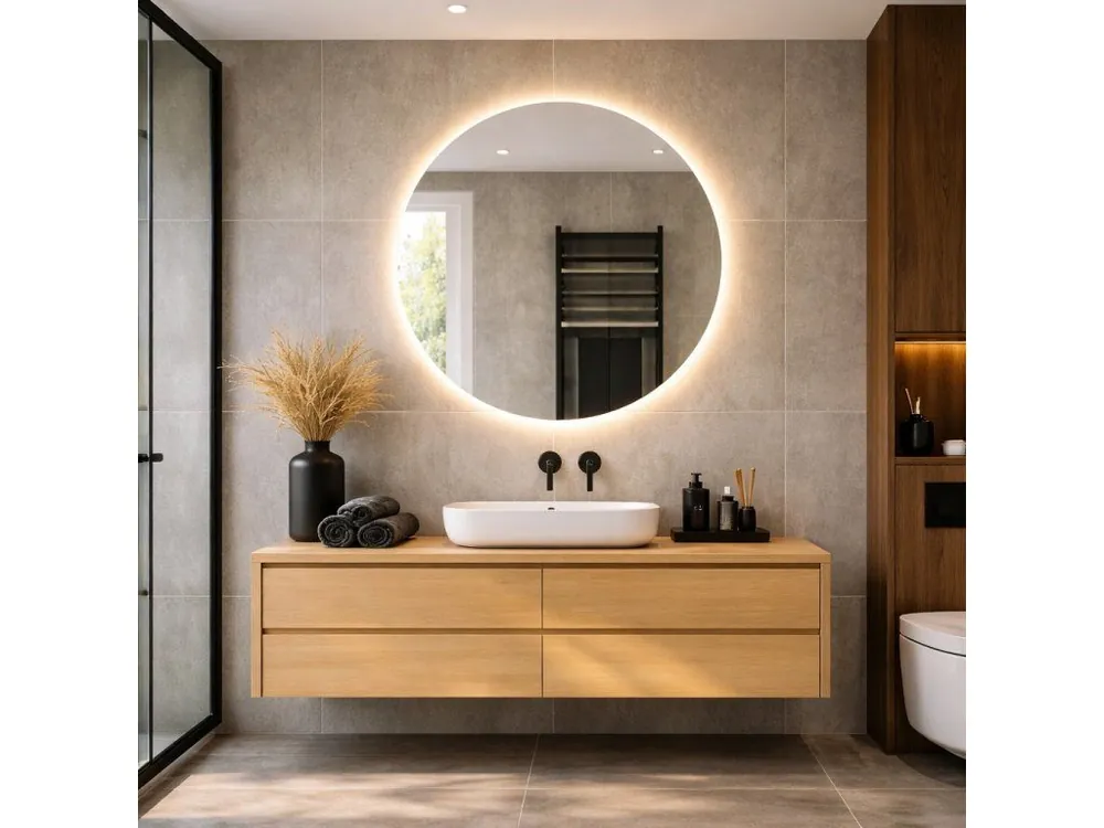 Značkový Kulaté LED zrcadlo SARA 60 cm s funkcí Anti-Fog | Koupelny-Sanita.cz