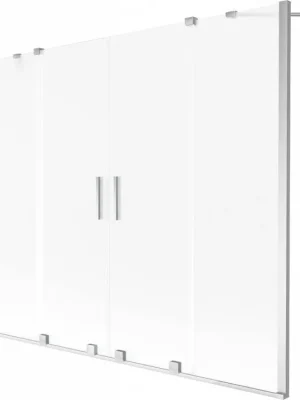 Rychlé Dodání MEXEN/S - Velar Duo dvoukřídlá posuvná vanová zástěna 170 x 150 cm, dekor, chrom 896-170-000-32-01