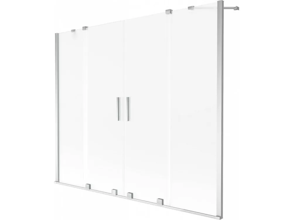 Rychlé Dodání MEXEN/S - Velar Duo dvoukřídlá posuvná vanová zástěna 170 x 150 cm, dekor, chrom 896-170-000-32-01