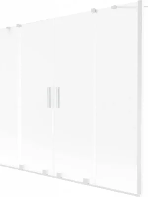 MEXEN/S - Velar Duo dvoukřídlá posuvná vanová zástěna 170 x 150 cm, dekor, bílá 896-170-000-32-20 Novinka