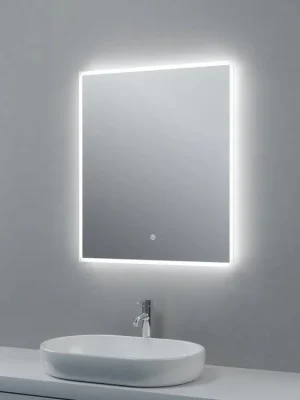 Zrcadlo 60 x 70 cm, s LED osvětlením a funkcí proti zamlžování, dotykový spínač Cenově Výhodný