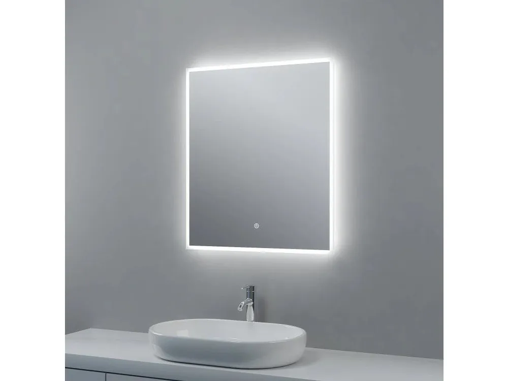 Zrcadlo 60 x 70 cm, s LED osvětlením a funkcí proti zamlžování, dotykový spínač Cenově Výhodný