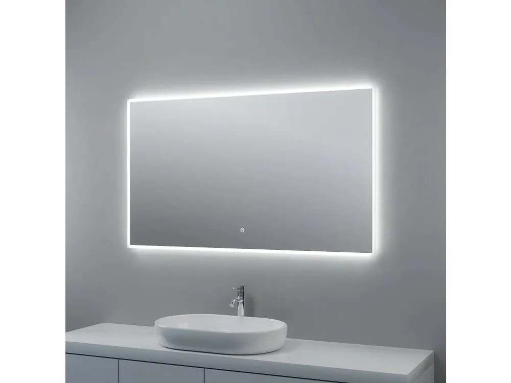Zrcadlo 120 x 70 cm, s LED osvětlením a funkcí proti zamlžování, dotykový spínač Aktuální