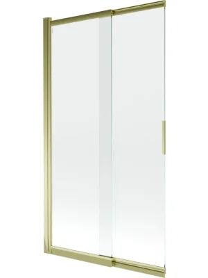 Značkový MEXEN - Fox 2-křídlá posuvná vanová zástěna 100 x 150, transparent, zlatá 891-100-002-50-00