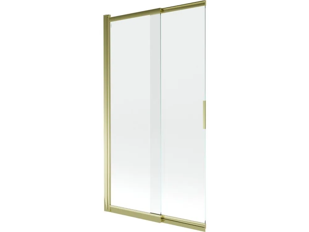 Značkový MEXEN - Fox 2-křídlá posuvná vanová zástěna 100 x 150, transparent, zlatá 891-100-002-50-00
