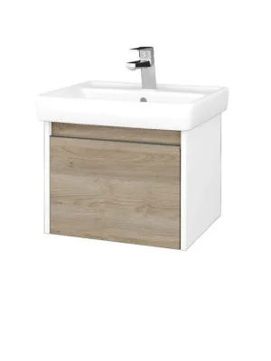 Značkový Koupelnová skříňka BONO SZZ 55 (umyvadlo Q) - N01 Bílá lesk / Úchytka T34 / D17 Colorado