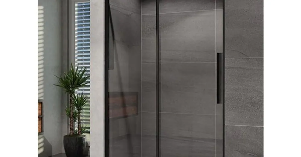 Značkový Lansanit Sprchové dveře Alvaro 1100 mm, sklo čiré, profil černé,  SZD11-B