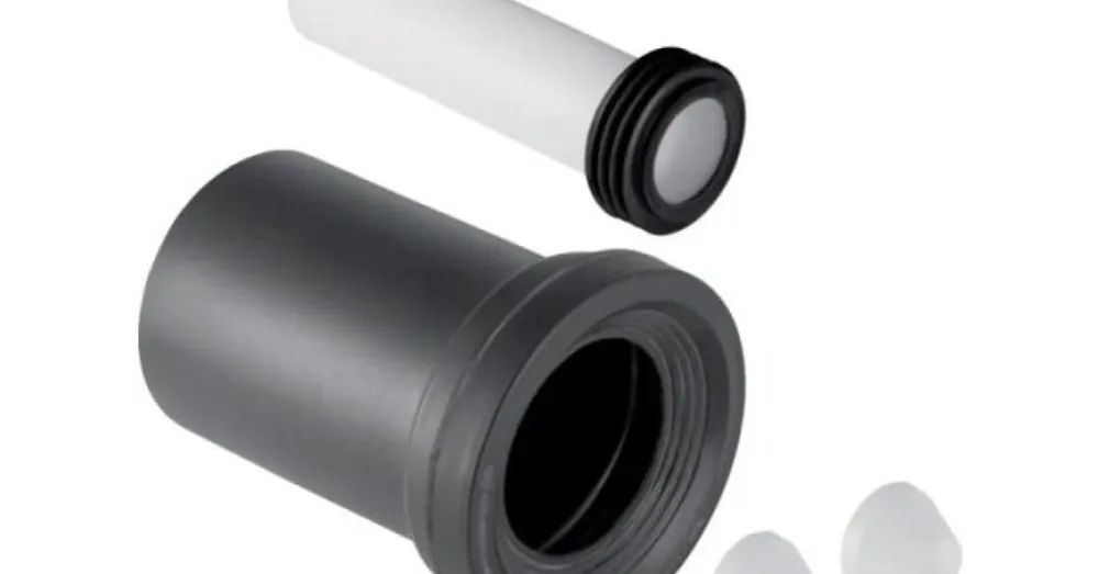 Značkový Geberit Přípojná souprava pro WC, 90 x 185 mm, chrom mat,  152.426.46.1