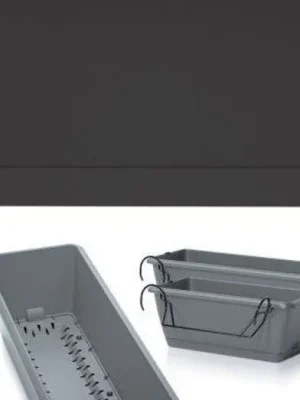 Značkový Prosperplast Truhlík se zavlažovacím systémem a držákem RESPANA EASYCARE 59,3 cm - antracit