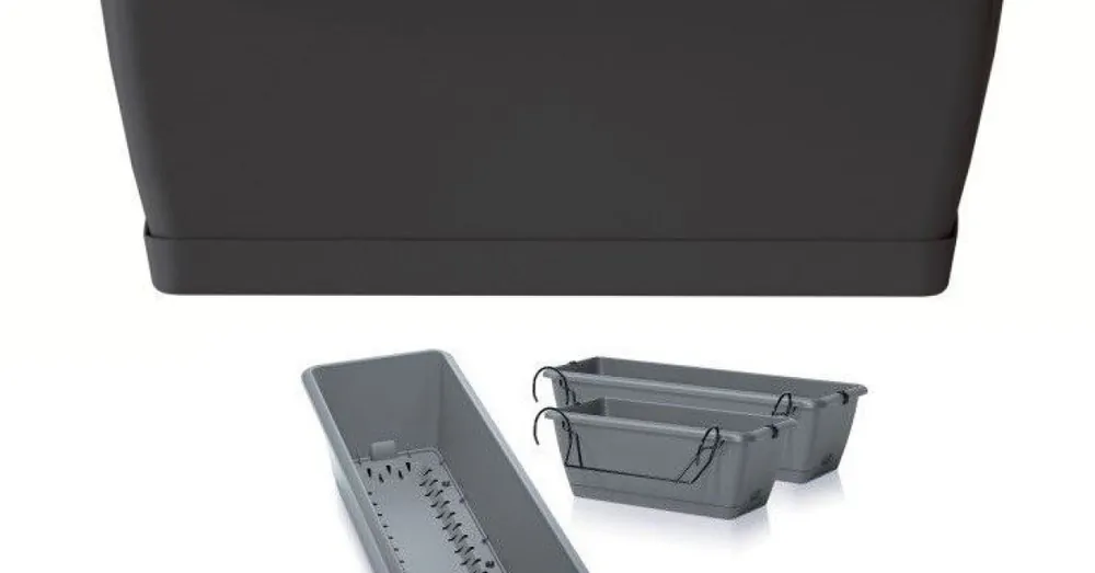 Značkový Prosperplast Truhlík se zavlažovacím systémem a držákem RESPANA EASYCARE 59,3 cm - antracit