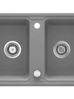 Značkový DEANTE - Zorba šedá metalic - Granitový dřez, 2 - bowl ZQZ_S203