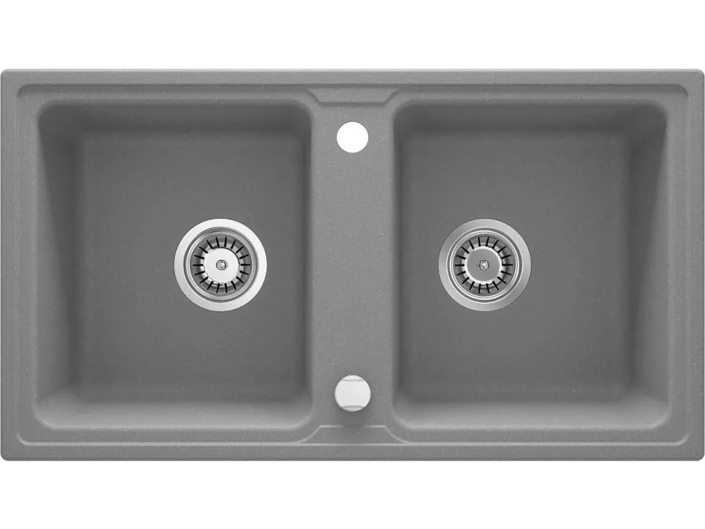 Značkový DEANTE - Zorba šedá metalic - Granitový dřez, 2 - bowl ZQZ_S203