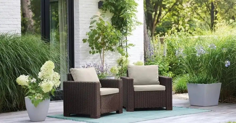 Značkový Keter Zahradní křeslo  California Chair 2ks - 83 x 68 x 72 cm - hnědá / krémová