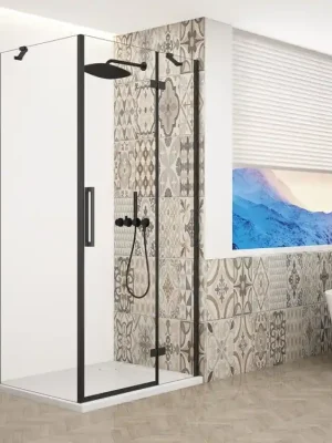 Značkový GELCO - TRINITY BLACK obdélníkový sprchový kout 800x1000mm, čiré sklo, pravé (GT5610-80CR-B)