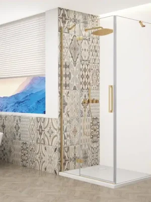 Značkový GELCO - TRINITY GOLD MATT obdélníkový sprchový kout 1100x1200mm, čiré sklo, levé (GT5612-11CL-G)